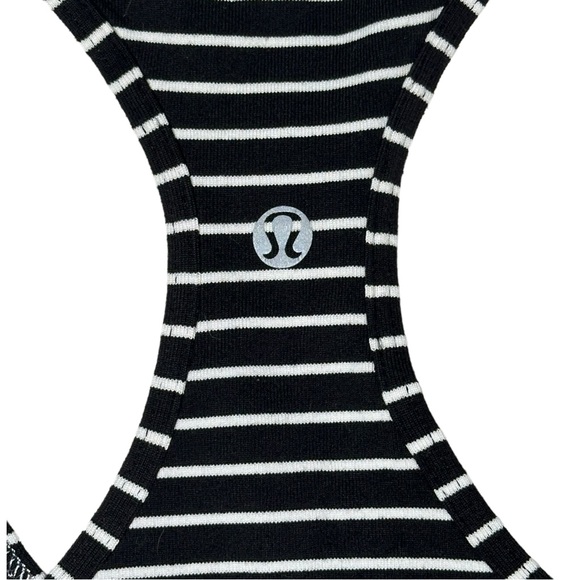 Lululemon Cool Racerback Parallel Stripe Black White Size‎ 6 - Picture 10 of 11